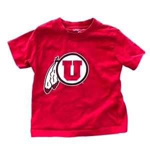 EUC / VGUC 2T Unisex Child University of Utah Red Logo Sports T-Shirt